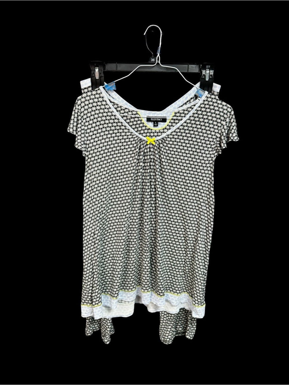 Ellen Tracy Black & White Printed PJ set L